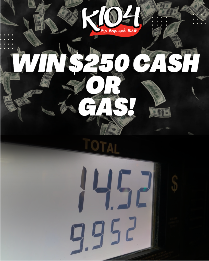 A gas station display showing the total price of $14.52 and a promotion for a chance to win $250 cash or gas.
